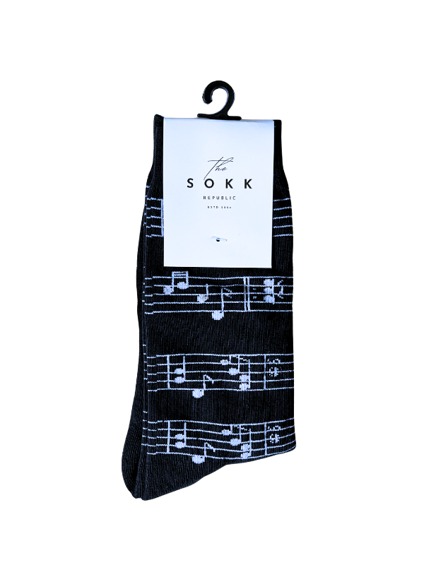 Black Music Note Socks
