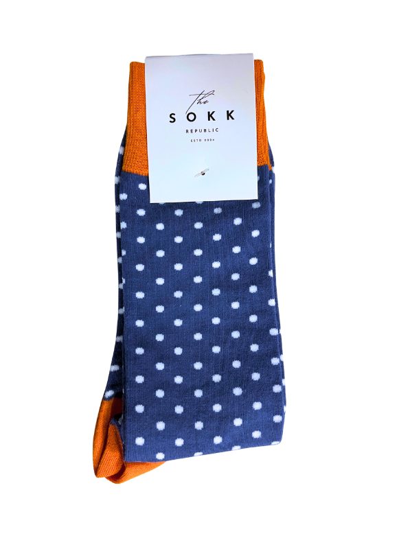 Blue and White Dot Office Socks