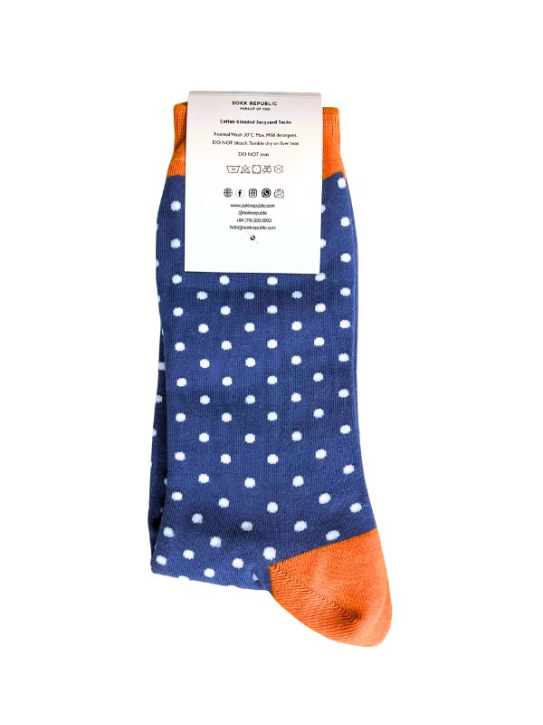 Blue and White Dot Office Socks - Image 5