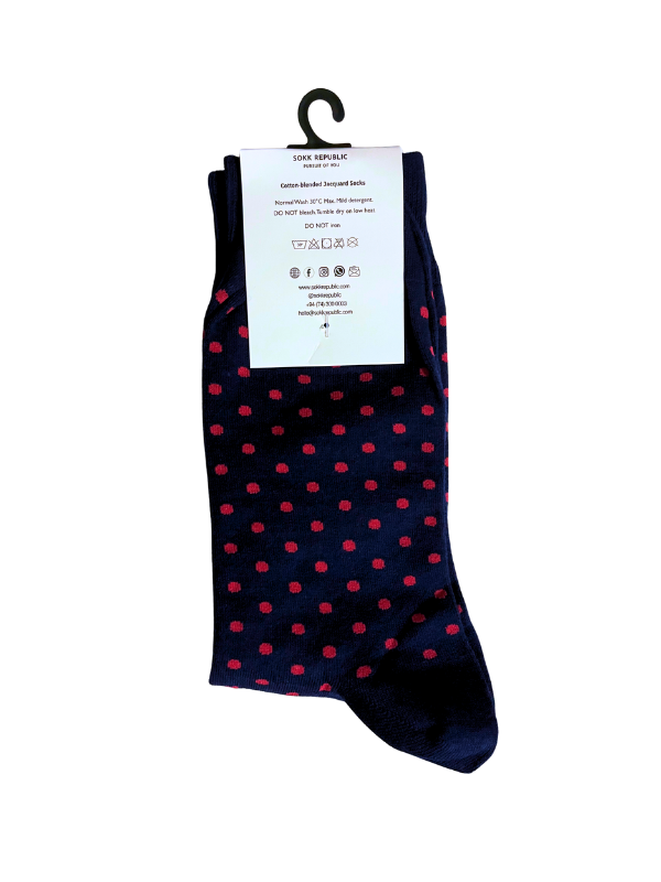 Blue and Red Dot Office Socks - Image 5