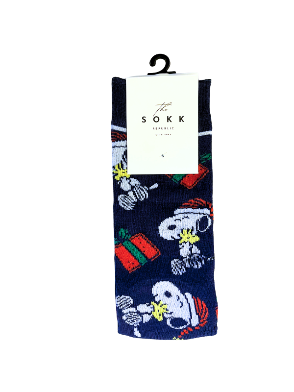 Blue Snoopy Christmas Socks