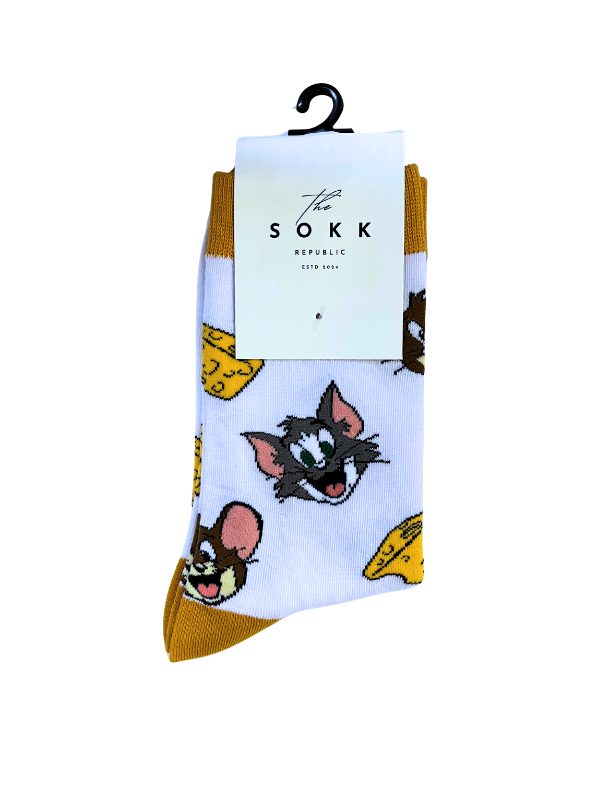Cat Mouse Cheese Socks