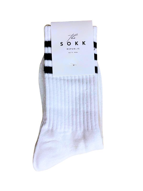 Premium White and Black Stripe Socks