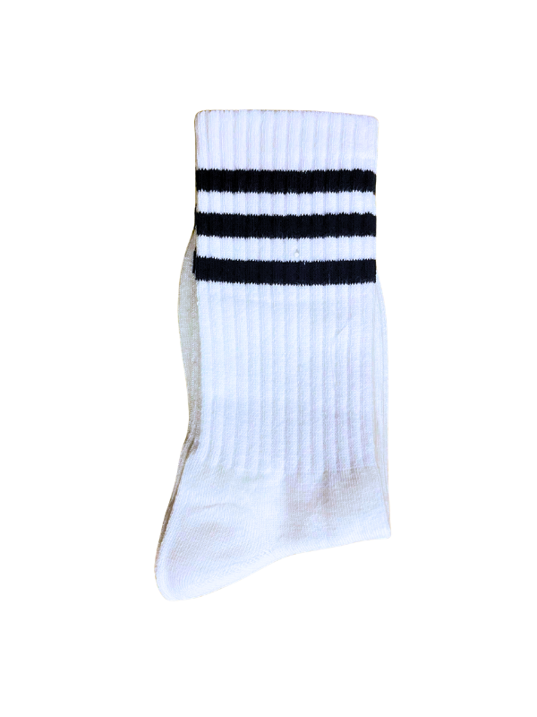 Premium White and Navy Blue Stripe Socks - Image 4