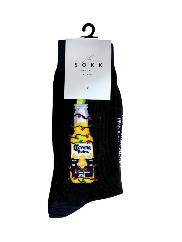 Beer Bottle Print Socks