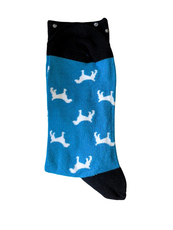 Dog Print Blue Socks - Image 3