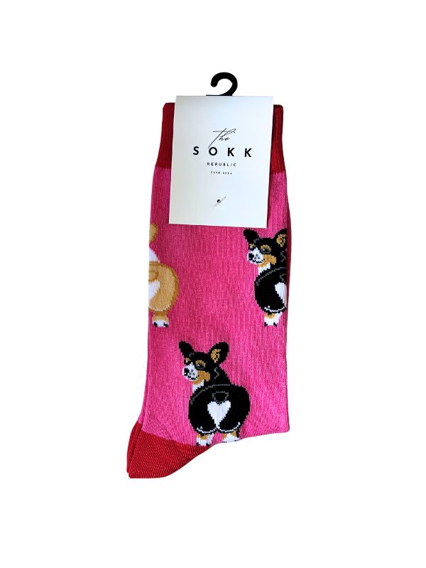 Pink Corgi Socks